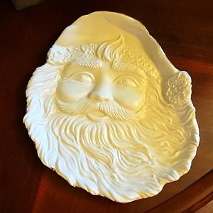 Lefton Distinctively Lefton Santa Claus plate white gold trim 9"x8.5" Excellent…